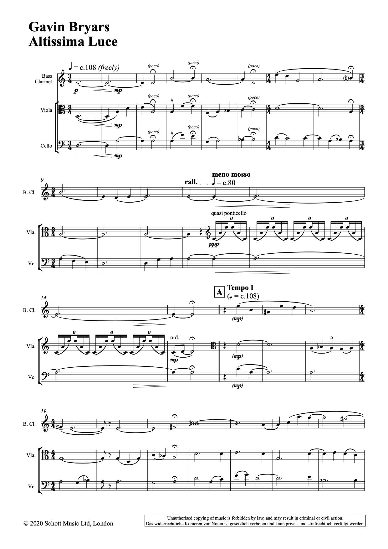 Altissima Luce first page