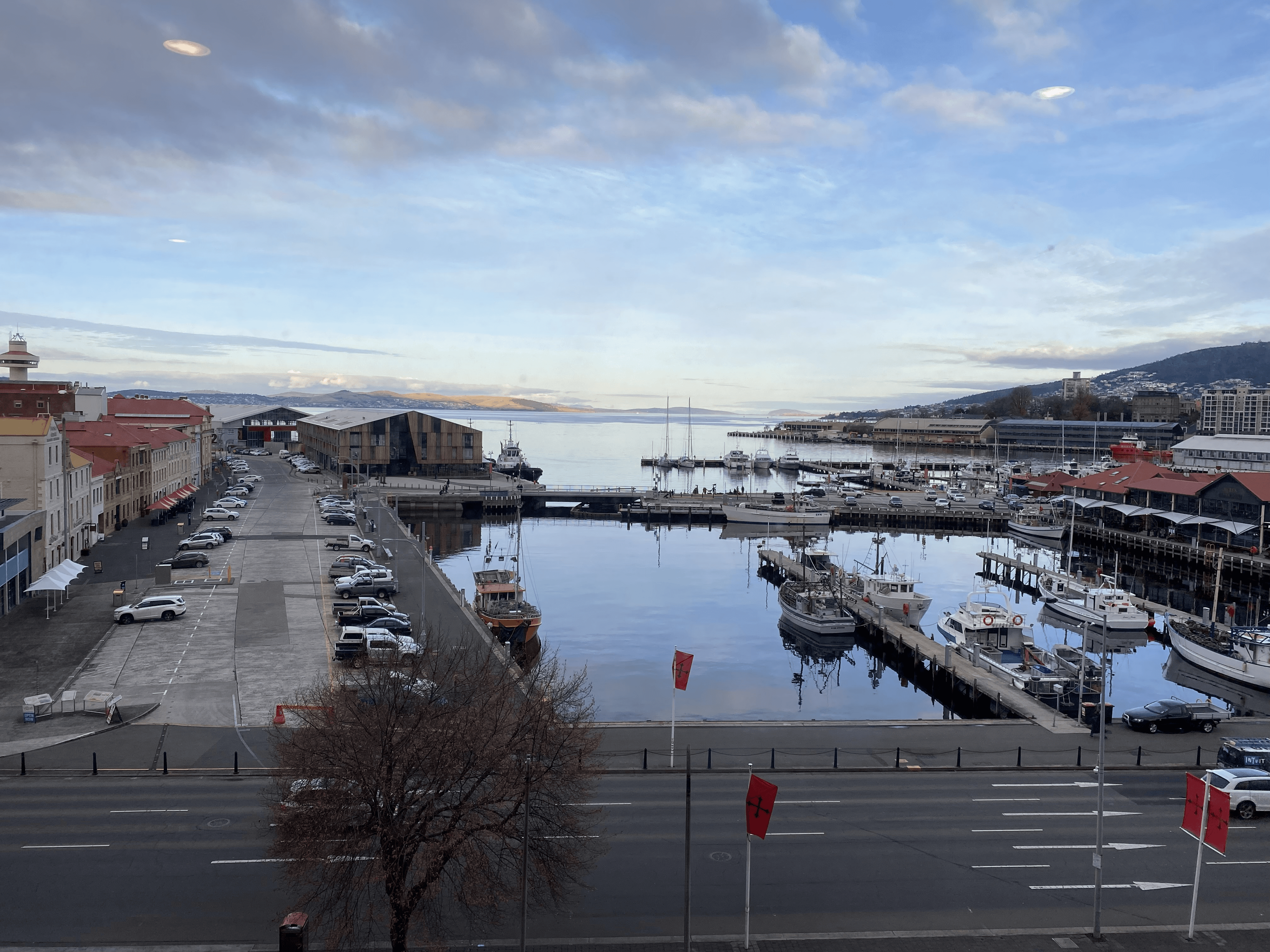 Hobart harbour from hotel room